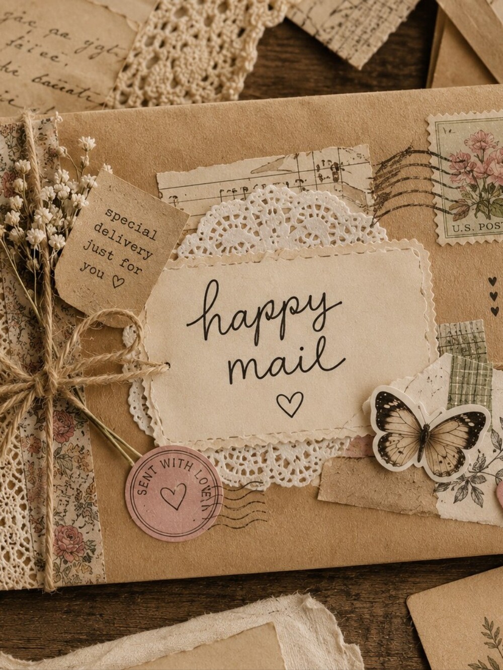 ✨ HAPPY MAIL ✨Handwritten Encouragement Letter + Vintage Ephemera + Cozy Paper